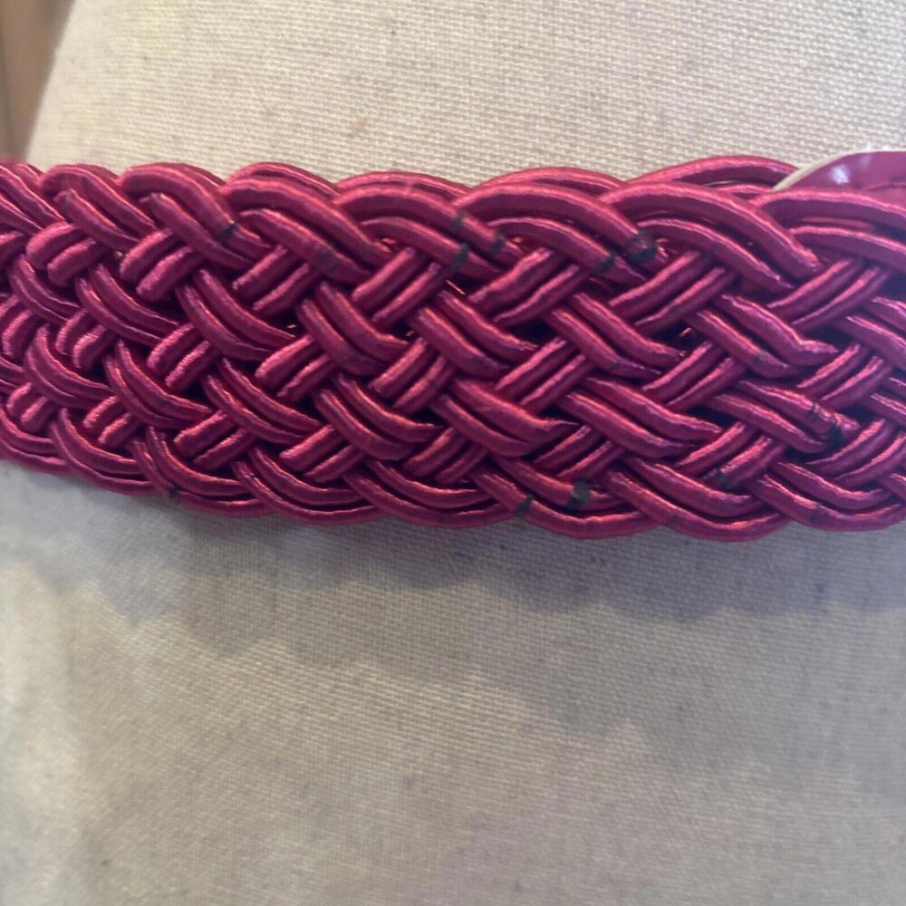 👠🥋Pink Braided 1 1/2” Wide  Belt  47”  Long - Picture 2 of 3